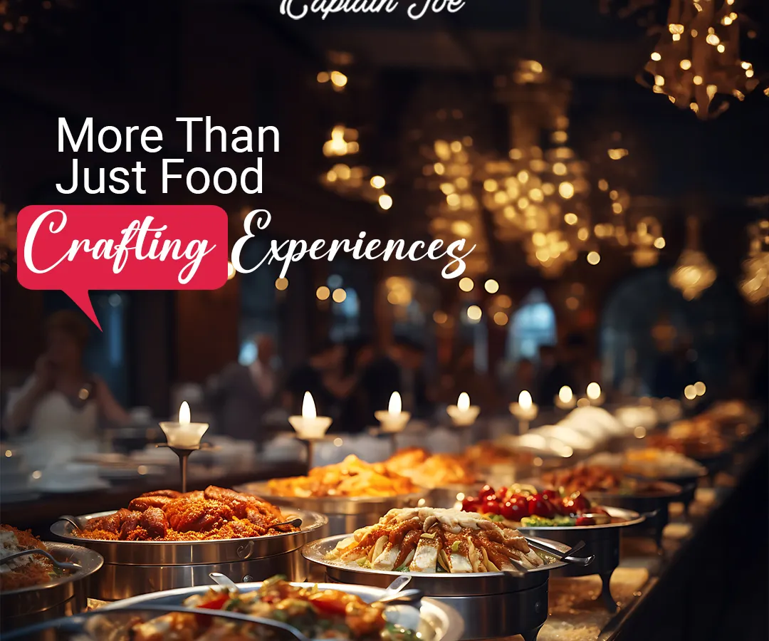 We believe catering is about more than just food; it's about crafting an experience. This image captures the ambiance of a large-scale event, with a beautifully arranged buffet under warm lighting, showcasing our ability to manage gala dinners and major celebrations.