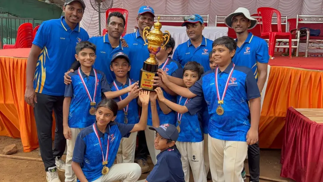 Our Under-10 champions hoisting the trophy with their coaches. We believe in building a strong foundation, and this moment shows the pride and success of our youngest competitors in the PTPL tournament.