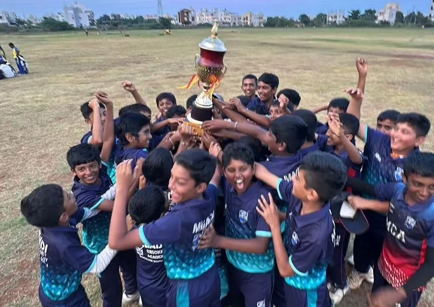 The pure joy of victory. Our Under-14 team erupts in celebration after clinching the Dasara Cup in Hubli, a moment that reflects their hard work, team spirit, and the winning culture we cultivate.