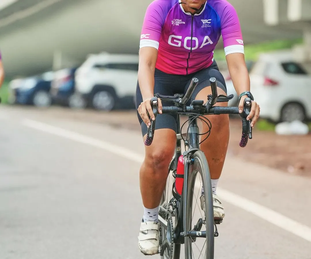 An action portrait of a cyclist from Team Goa, showing pure focus and determination. My goal with athlete portraits is to capture the mindset of a competitor, whether on the road or in the studio.