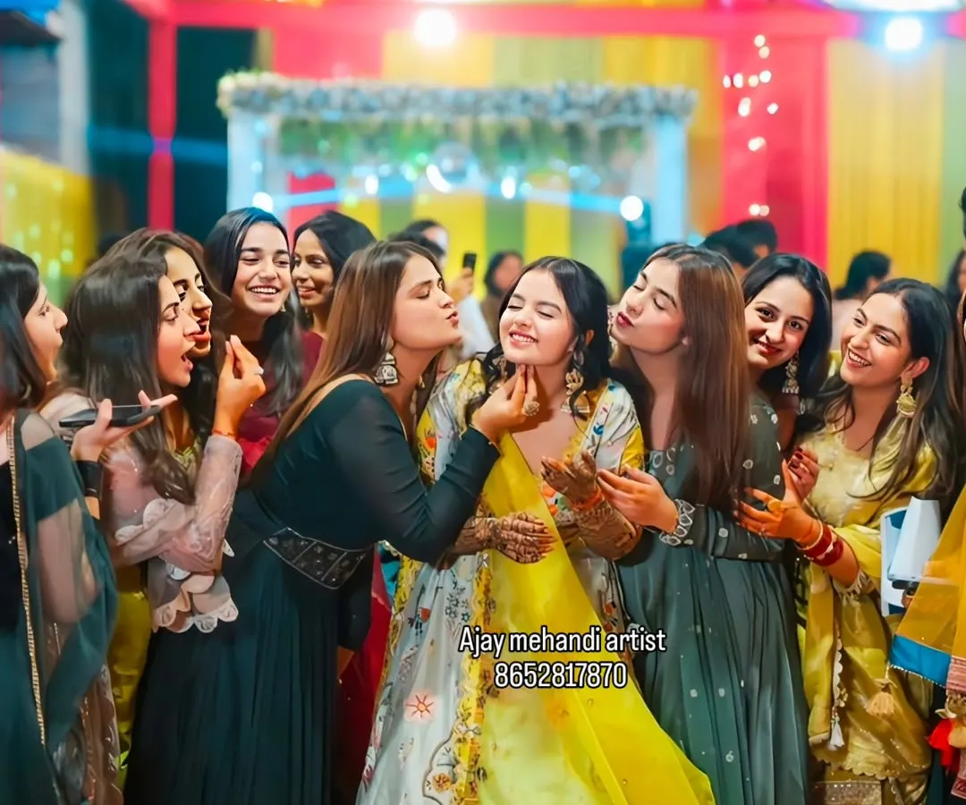Nothing makes us happier than seeing the bride and her friends enjoying the mehndi ceremony. We love creating a fun and festive vibe while we work, making your special day even more memorable.