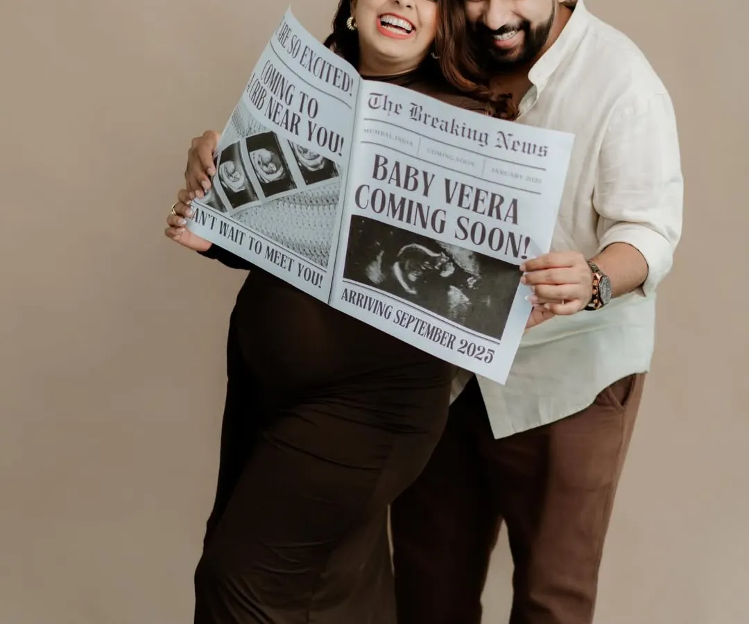 Some news is so special it deserves to be the headline. I had the joy of designing this custom newspaper-style pregnancy announcement, a timeless and creative keepsake for a wonderful couple to celebrate their journey into parenthood.