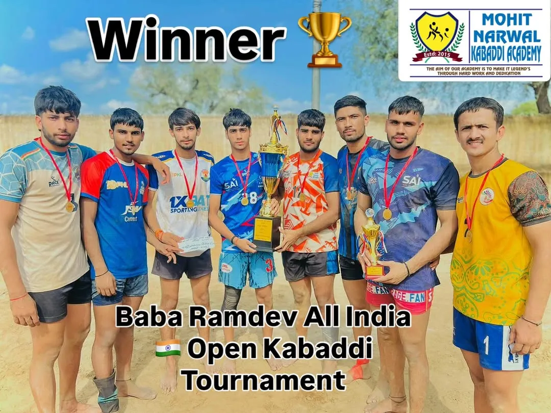 This is the result of dedication. Our team stands victorious at the Baba Ramdev All India Open Kabaddi Tournament. We provide the platform for players to compete at high-level open tournaments and prove their skills against the best.
