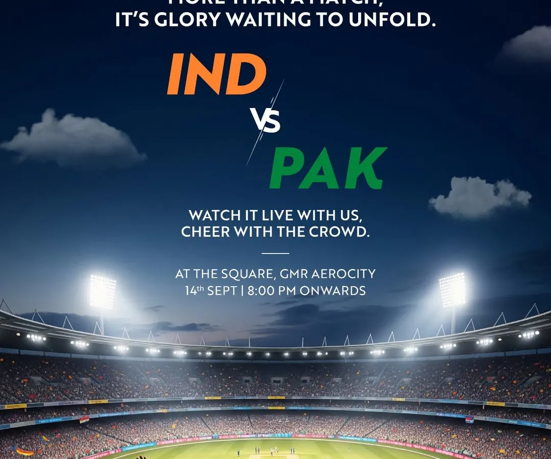 The roar of the crowd, the tension of the match, the collective cheer. We bring the stadium atmosphere to you for the biggest cricket clashes, like this epic India vs Pakistan live screening event at The Square.