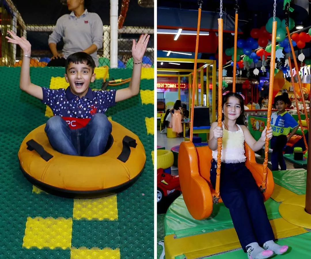 Whee! Nothing beats the thrill of our donut slide or a fun spin on the swings. We've designed our play area to have a variety of exciting activities that keep the energy high and the smiles wide.
