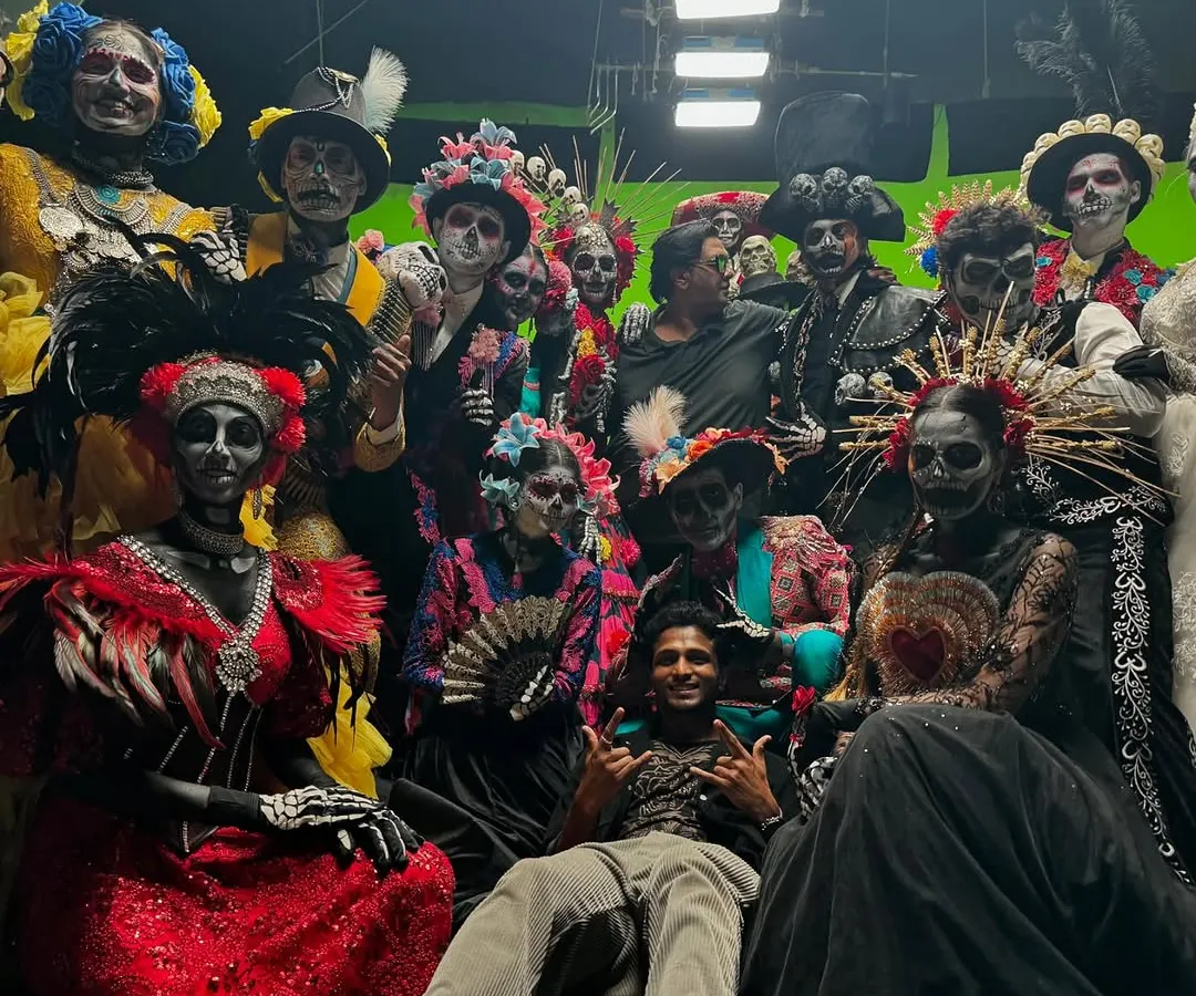 A look from behind the scenes of a massive "Day of the Dead" themed shoot I choreographed. I love bringing ambitious creative concepts to life, working with large casts of models in full costume and makeup to create something truly unforgettable.