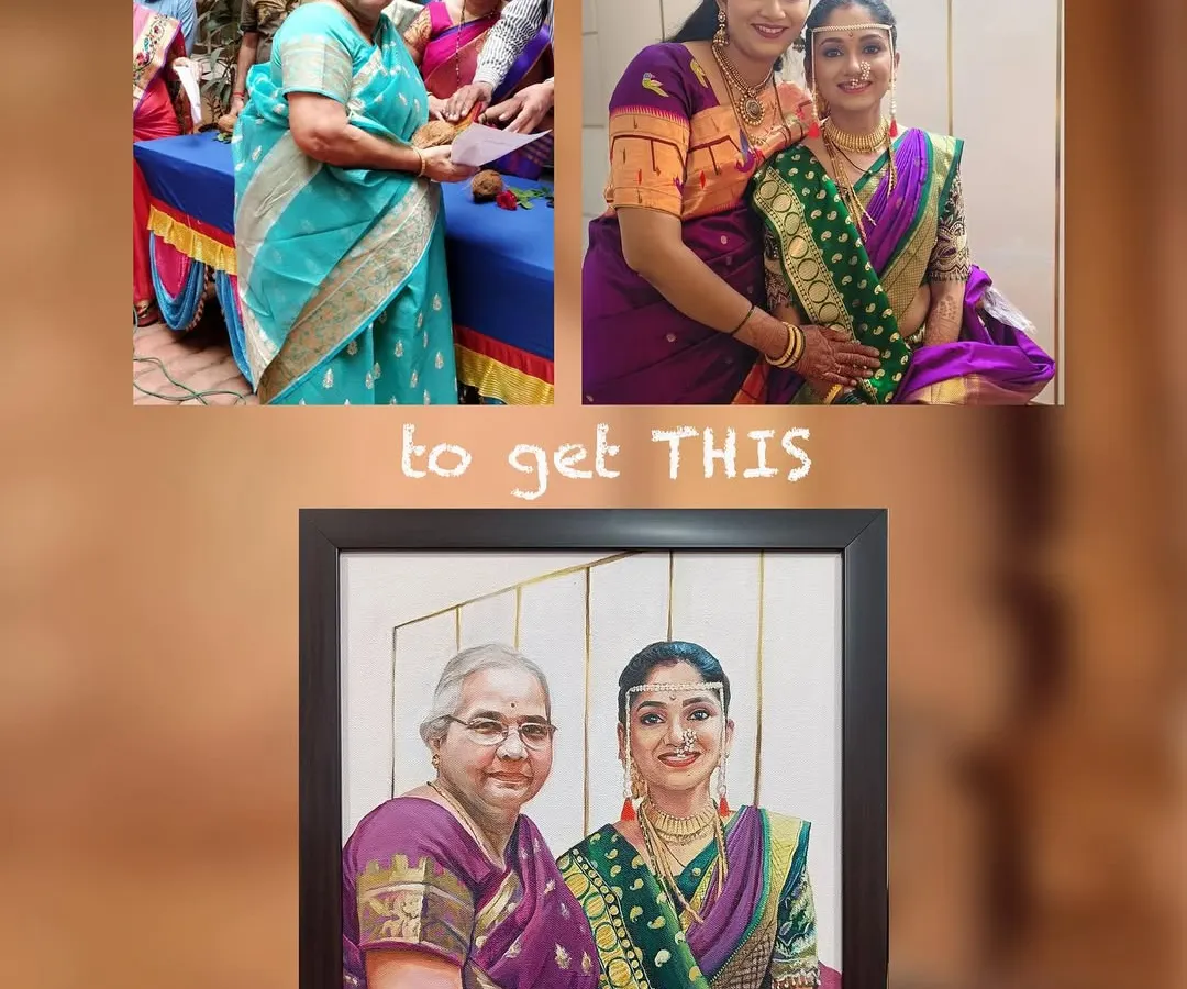 This is the kind of art that means the most to me. I combined two separate photographs to create this memorial portrait, uniting a granddaughter with her beloved grandmother on canvas. It’s a special way to keep cherished memories alive, creating a new family heirloom from old photos.