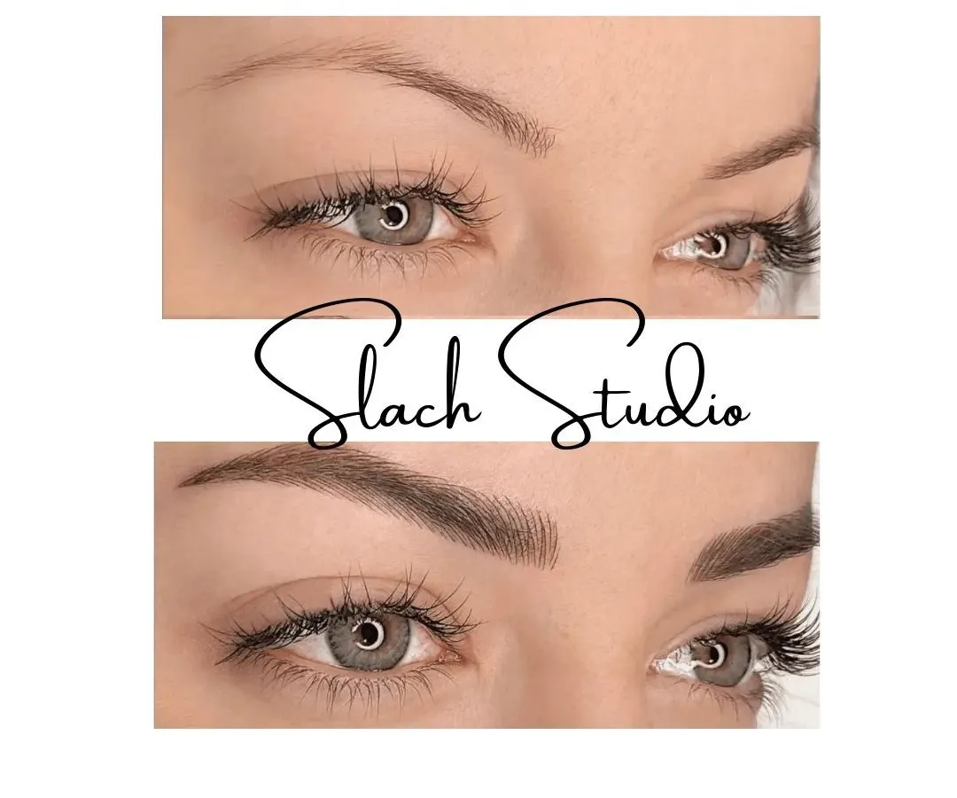Here you can see the power of microblading to create structure and fullness. I used a precise hair-stroke technique to fill in sparse areas and define the arch, resulting in perfectly sculpted, natural-looking eyebrows that frame the eyes beautifully. This is a semi-permanent solution that lasts for years.