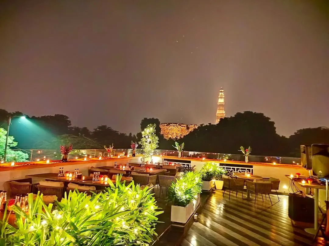 This is the view that defines our evenings. The Rooh terrace offers an unparalleled, surreal perspective of the Qutub Minar, creating a magical backdrop for any private dining or event.