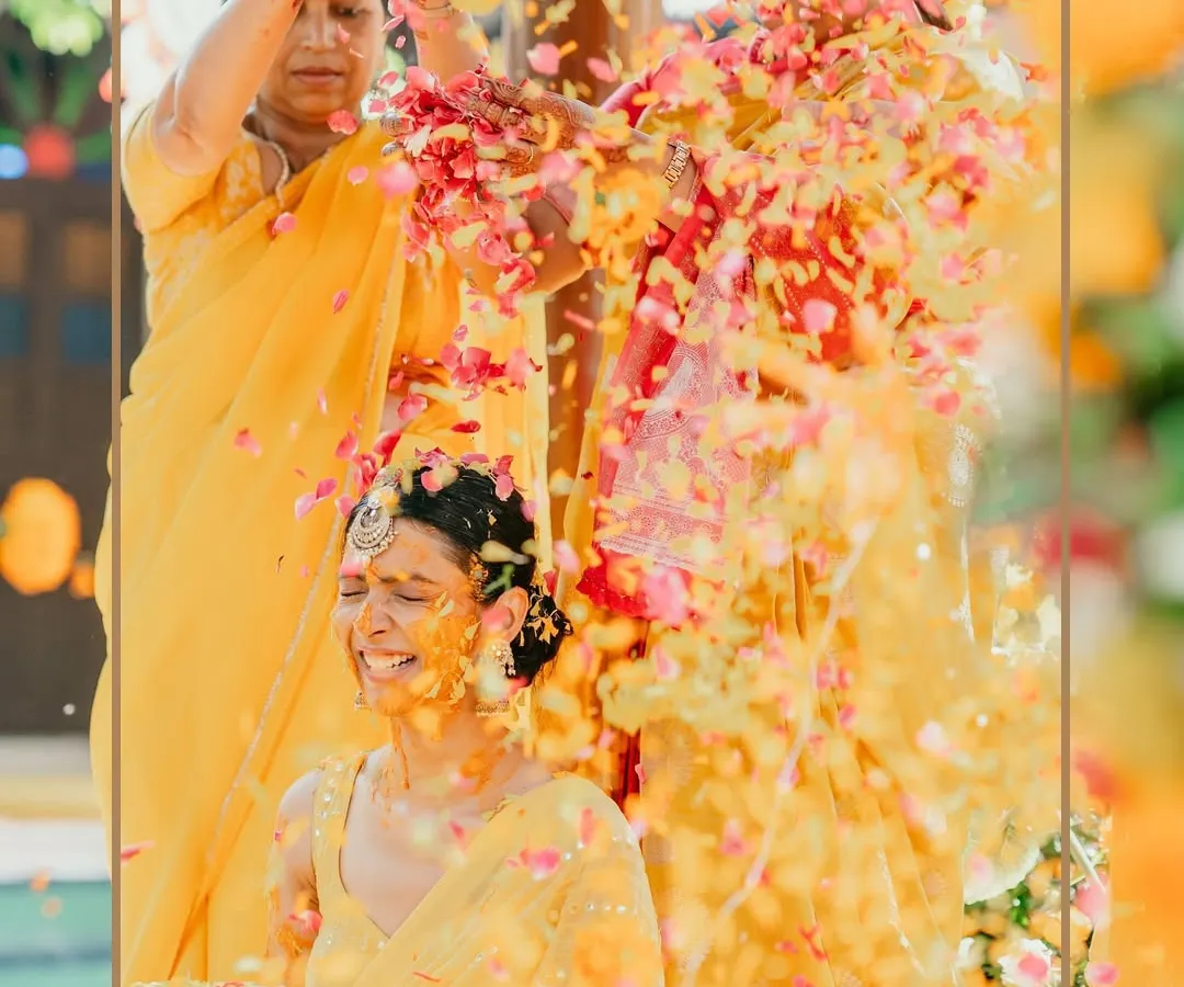 Pure, uninhibited joy is what a Haldi ceremony is all about. We love creating vibrant, fun-filled environments where families come together to celebrate, laugh, and shower the couple with blessings and flower petals.