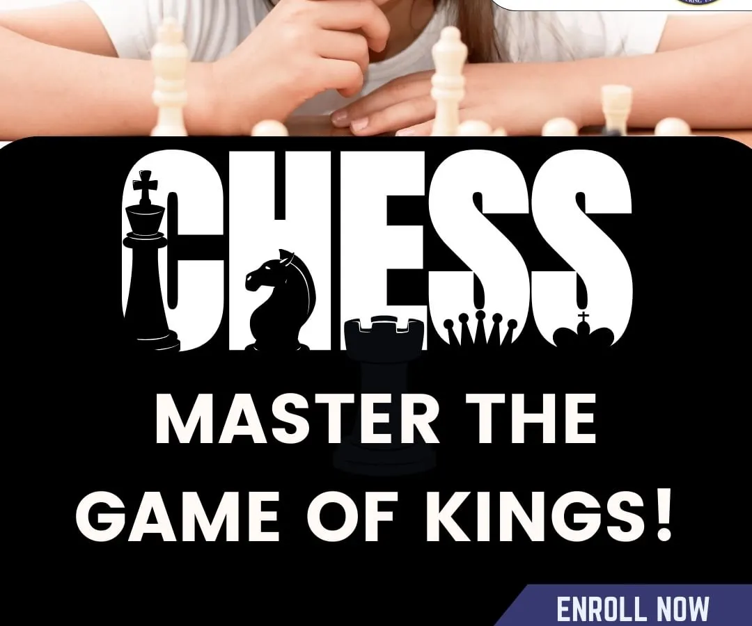 This image captures the deep focus we aim to cultivate in our students. Our classes are designed to help children develop patience and concentration as they learn to master the game of kings.