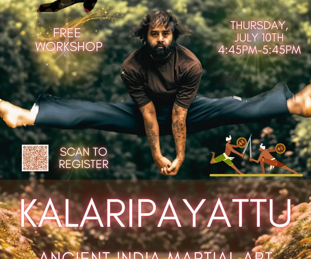 This is an invitation to awaken your inner strength through Kalaripayattu, an ancient Indian martial art. My workshops are designed for both kids and adults, offering a powerful way to build discipline, flexibility, and a deep connection between mind and body.