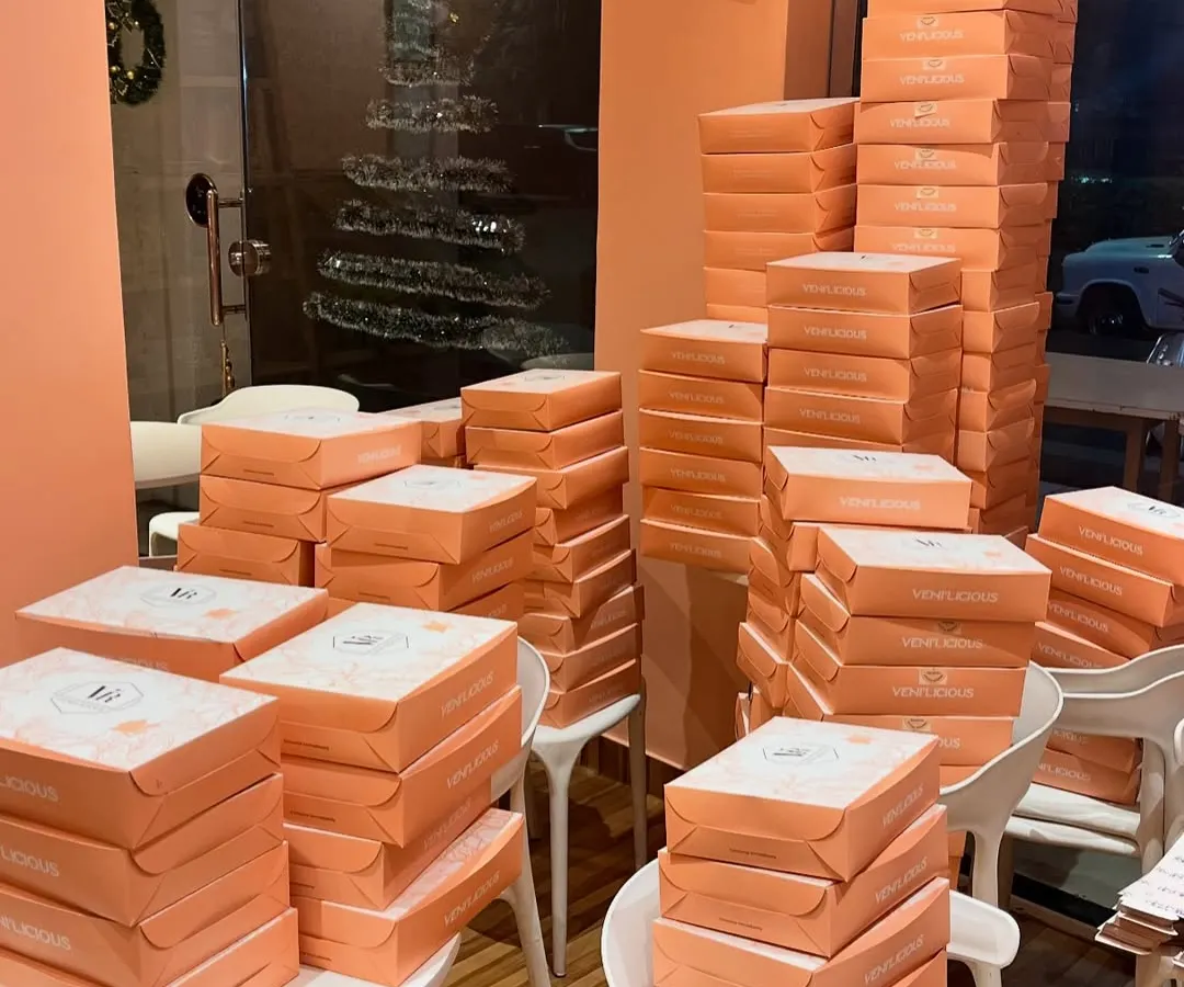 Gearing up for a big corporate order. It brings me so much joy to see these boxes stacked high, ready to be filled with fresh-baked happiness for employees and clients. This is proof that I can handle gifting for events of any scale.