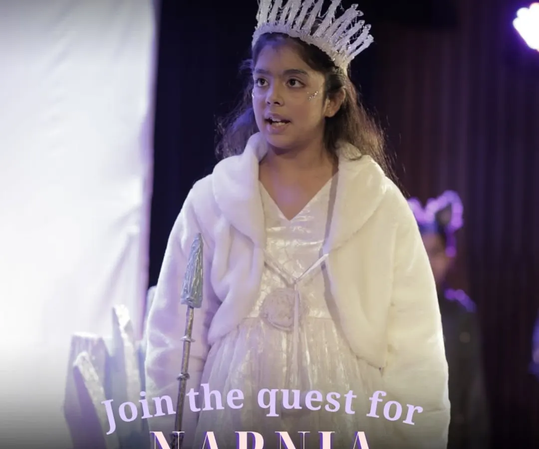 From a simple idea to a full stage production, we take children on a complete creative journey. Here, a young actor embodies the White Witch in our adaptation of "The Chronicles of Narnia," a testament to the ambitious productions our 7-15 year olds create.