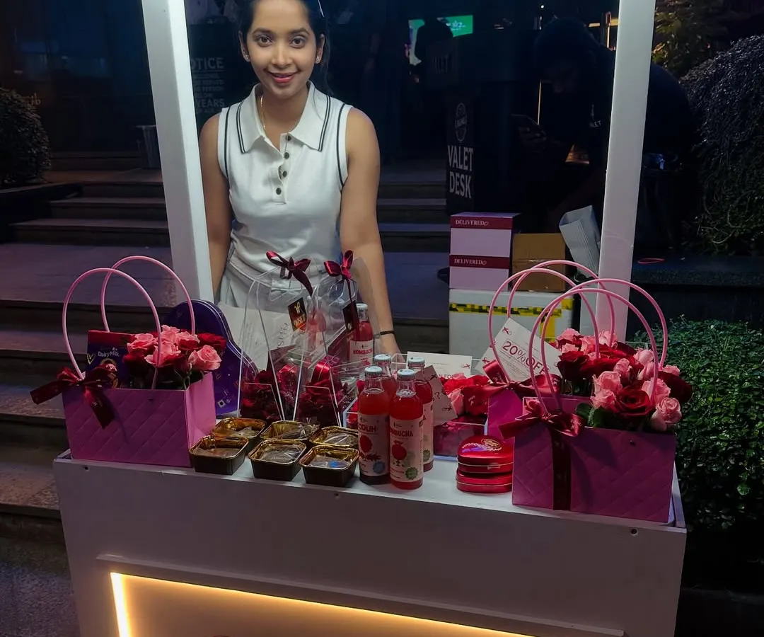 Here is our little stop and shop dream, all lit up and ready to welcome guests. I designed our gifting kiosk to be a beautiful and inviting centerpiece for any celebration. The glowing "WISH IT" sign is a beacon of warmth, promising a thoughtfully curated gift waiting inside.