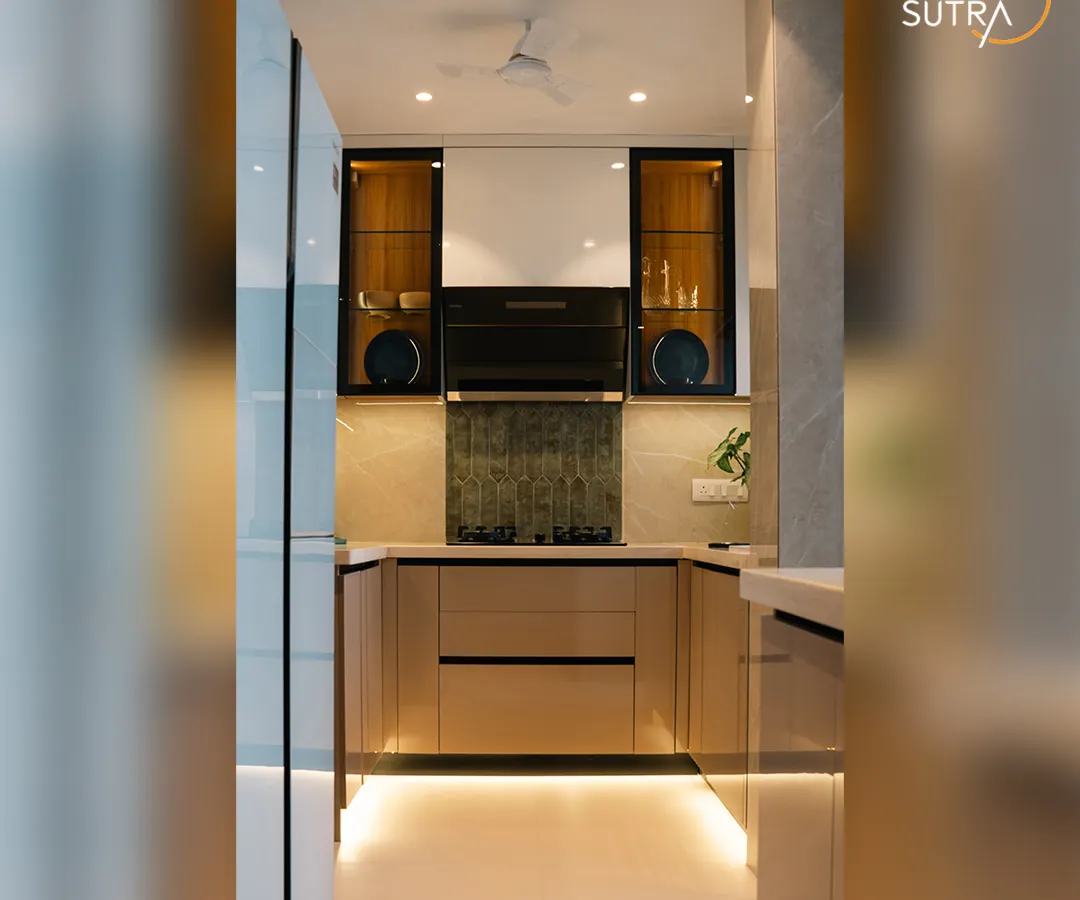 This is the result of a complete kitchen transformation, where we expanded the original space to create a modern, functional, and stylish hub. The design features sleek taupe cabinets, bright countertops, and atmospheric lighting, making it a key selling point for any rental property.