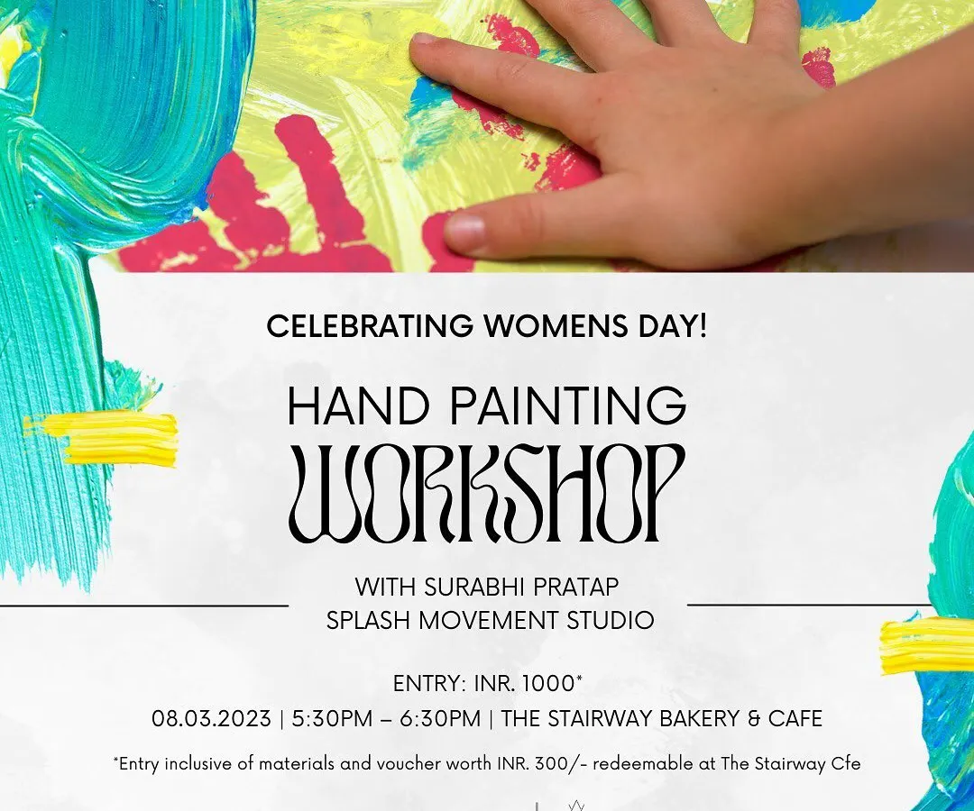 Here is a snapshot from my hand painting workshop in Mangalore. You can see how we use our hands directly on the canvas to create bold strokes and textures. It’s a simple, guided process perfect for anyone looking to de-stress.