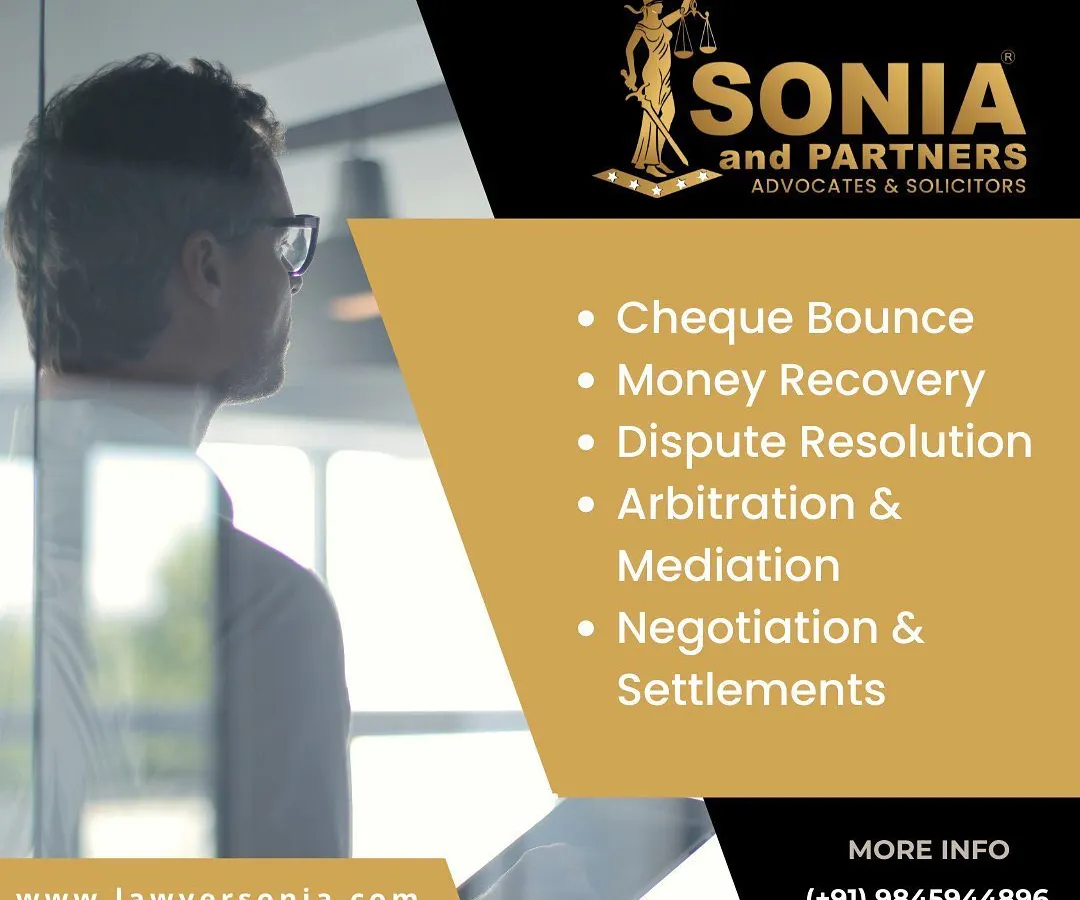 Unpaid dues and bounced cheques can cripple a business. I specialize in effective money recovery strategies and navigating cheque bounce cases under the Negotiable Instruments Act. My approach focuses on resolving these financial disputes efficiently, whether through strategic negotiation, mediation, or firm litigation in court.