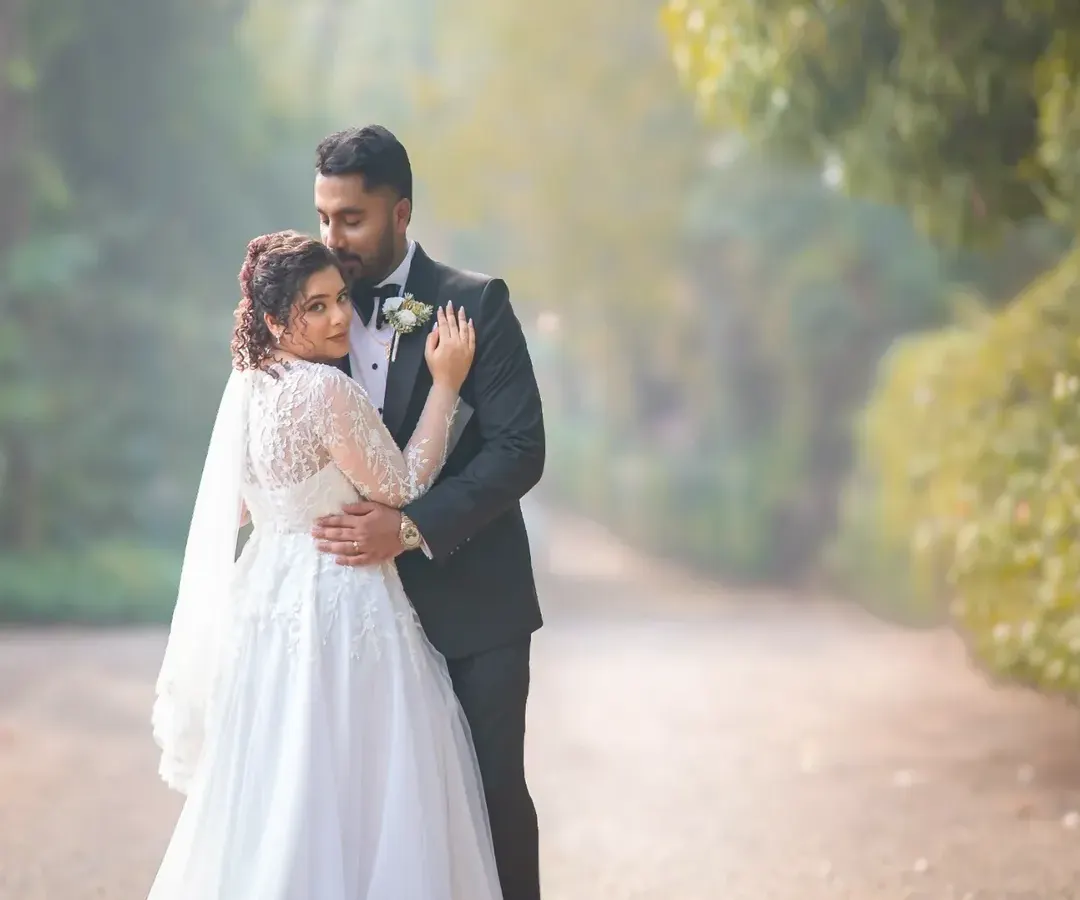 A quiet moment away from the crowd. I look for these pockets of magic, using soft natural light to create timeless, romantic wedding portraits that feel like a fairytale.