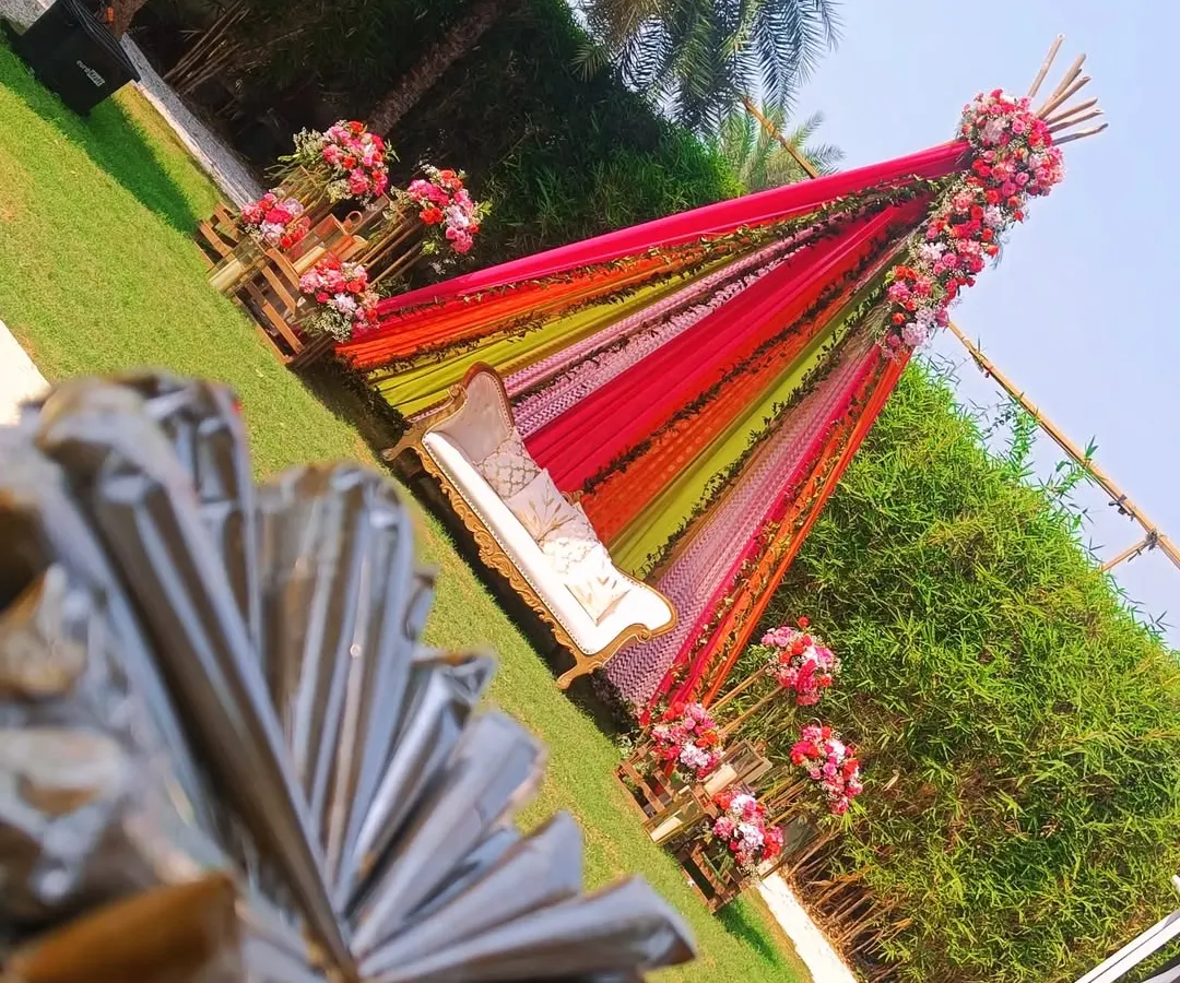 My henna cones set against the backdrop of a vibrant mehendi ceremony. I supply these for all types of events, from large weddings to small family functions, ensuring everyone gets that authentic, dark henna color.