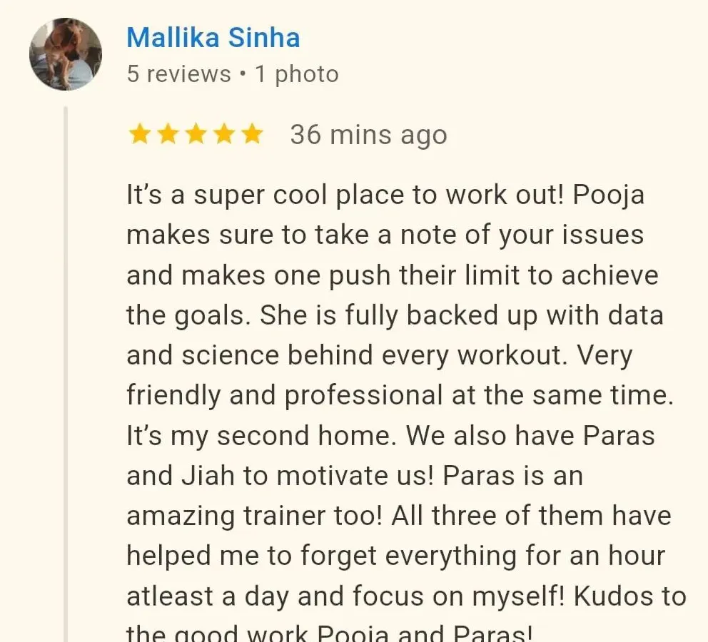 "It's my second home." This review from my client Mallika means everything. My goal is to create a space where you feel supported, understood, and pushed to be your best. I build every workout on a foundation of science and data to help you achieve your goals safely.