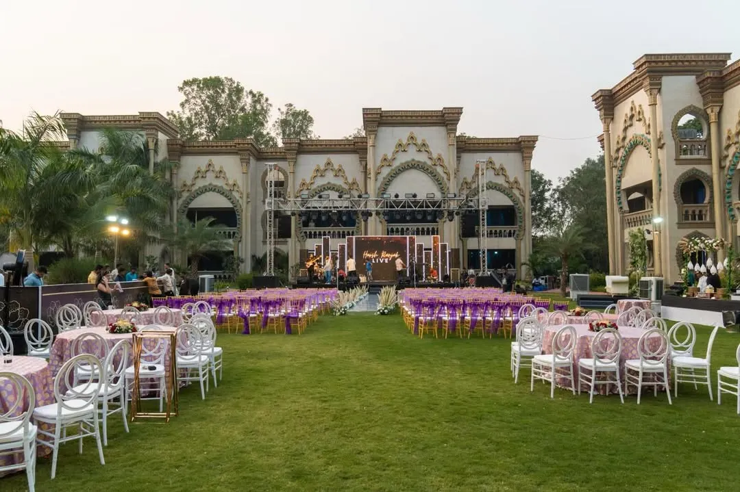 This is how we celebrate a major milestone. For a 25th silver jubilee anniversary, I transformed this lawn into an elegant outdoor gala venue, complete with a grand stage, sophisticated lighting, and seating for hundreds of guests, ensuring the celebration felt as momentous as the occasion.