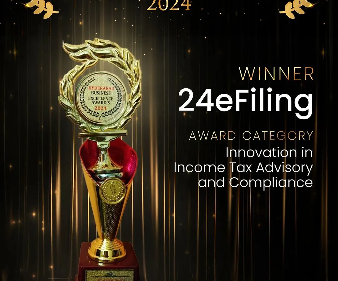 We are proud to be recognized for "Innovation in Income Tax Advisory and Compliance" at the Hyderabad Business Excellence Awards 2024. This award reflects our commitment to providing seamless, innovative solutions for over 20,000 businesses since 2008.