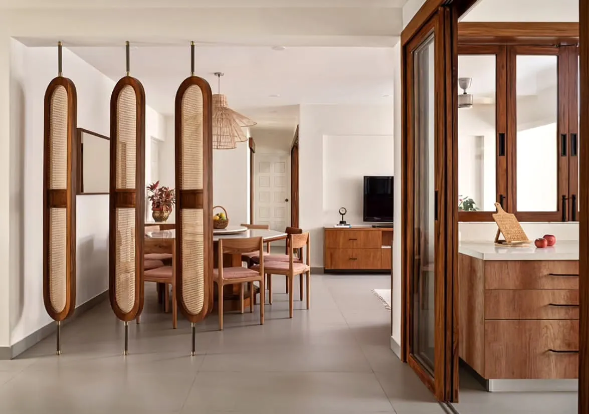 A complete transformation of a 40-year-old apartment into a Rooted Japandi Home. By removing walls and introducing natural materials, I created an open, bright, and warm space that seamlessly connects the kitchen, dining, and living areas.