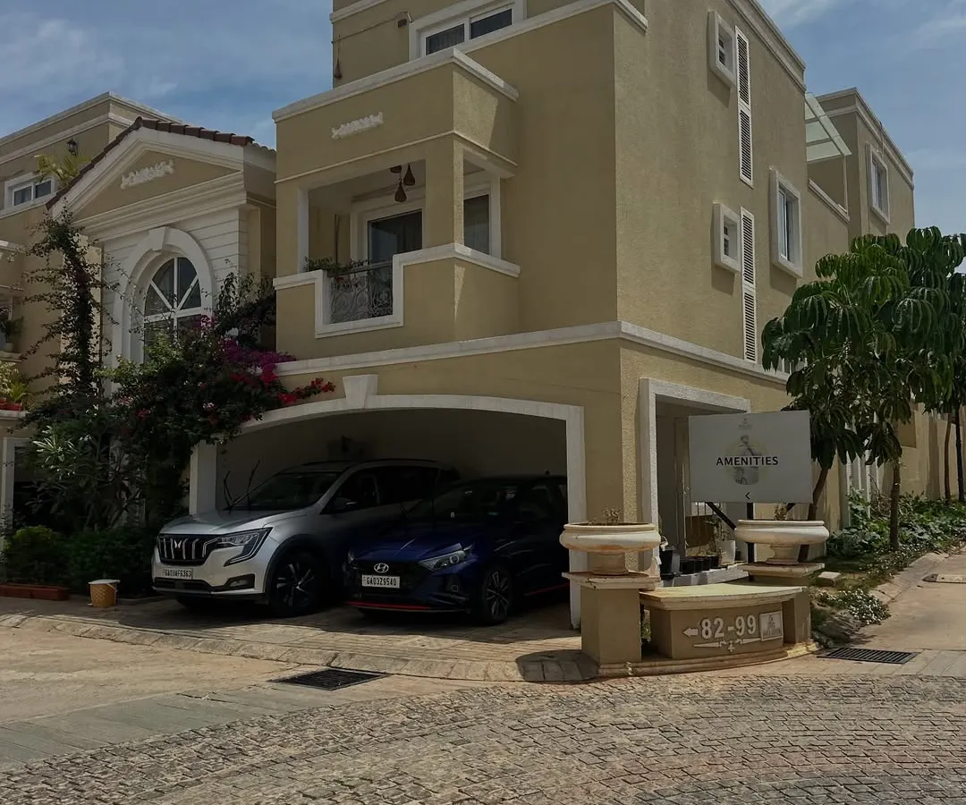 This is the finished look of a modern villa exterior we painted. We used high-quality weatherproof paint to ensure the finish is durable and protects the home from sun and rain for years to come. A clean, professional exterior paint job like this significantly boosts a property's curb appeal.