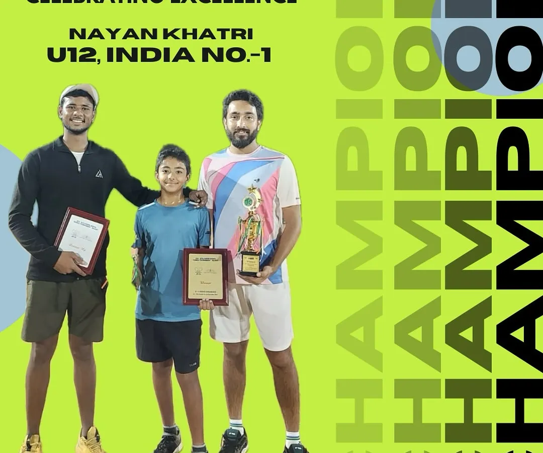 We are incredibly proud to celebrate our student, Nayan Khatri, on achieving the All India Tennis Association (AITA) No. 1 ranking for the U12 category. This is a result of immense dedication and our high-performance coaching.