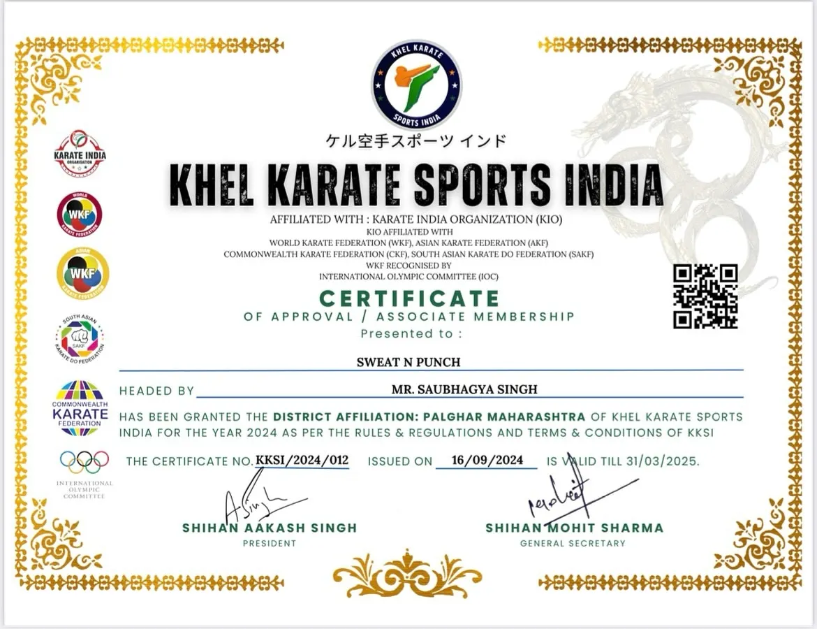 We are proud to be officially affiliated with the Karate India Organization (KIO) and appointed as the head representative for the Palghar District. This ensures our students have a clear and recognized path to compete at state and international levels.
