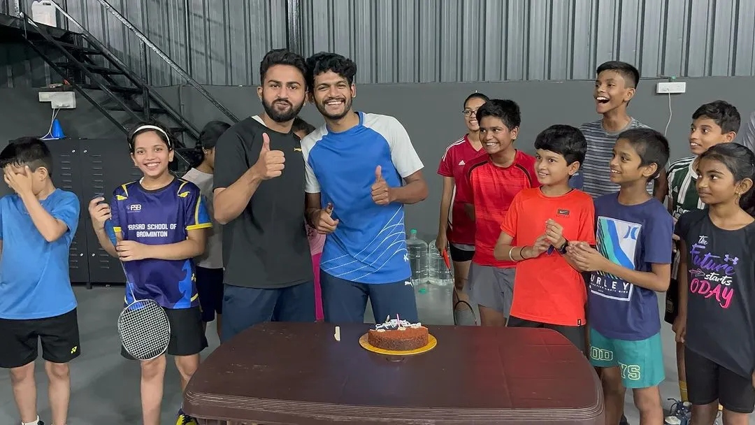 We love celebrating milestones together, on and off the court. Here we are surprising our fantastic coach, Muthu Surya, for his birthday with our junior batch cheering him on.