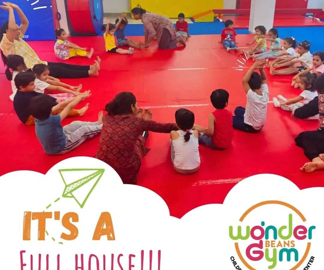 This is what a full house at Wonder Beans Gym looks like: full of energy, laughter, and learning. We create a lively and supportive group environment where every child feels excited to participate and make new friends.