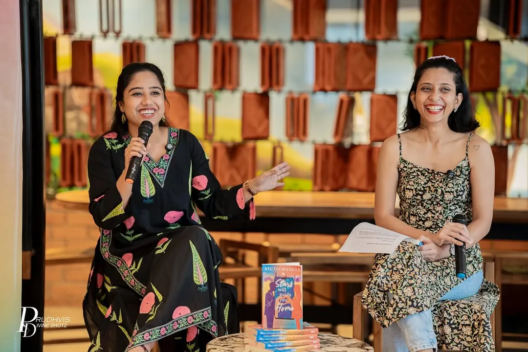 This is the joy we aim for. Author Stuti Changle sharing a laugh during our author interview session for her book. Our events are conversations, not formal interviews, creating a relaxed and genuine connection with the audience.
