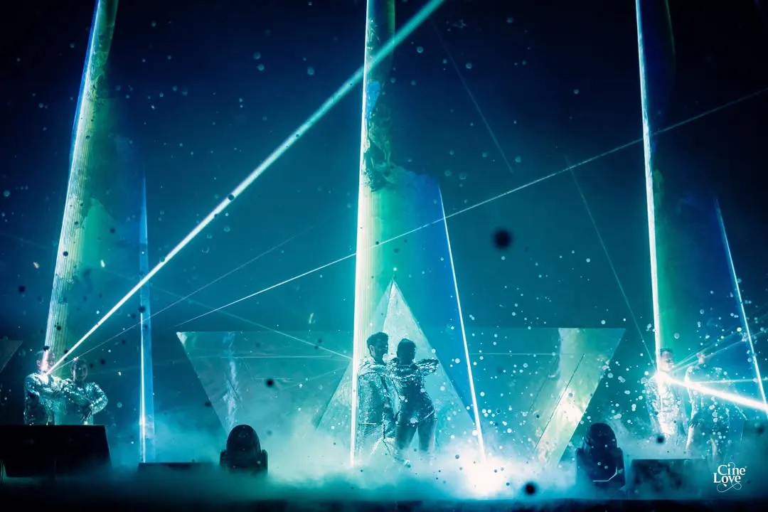 We love pushing creative boundaries with technology. This laser show was programmed for over 30 days, with every beam of light choreographed to the music to create a truly immersive and futuristic experience for the couple's entry.