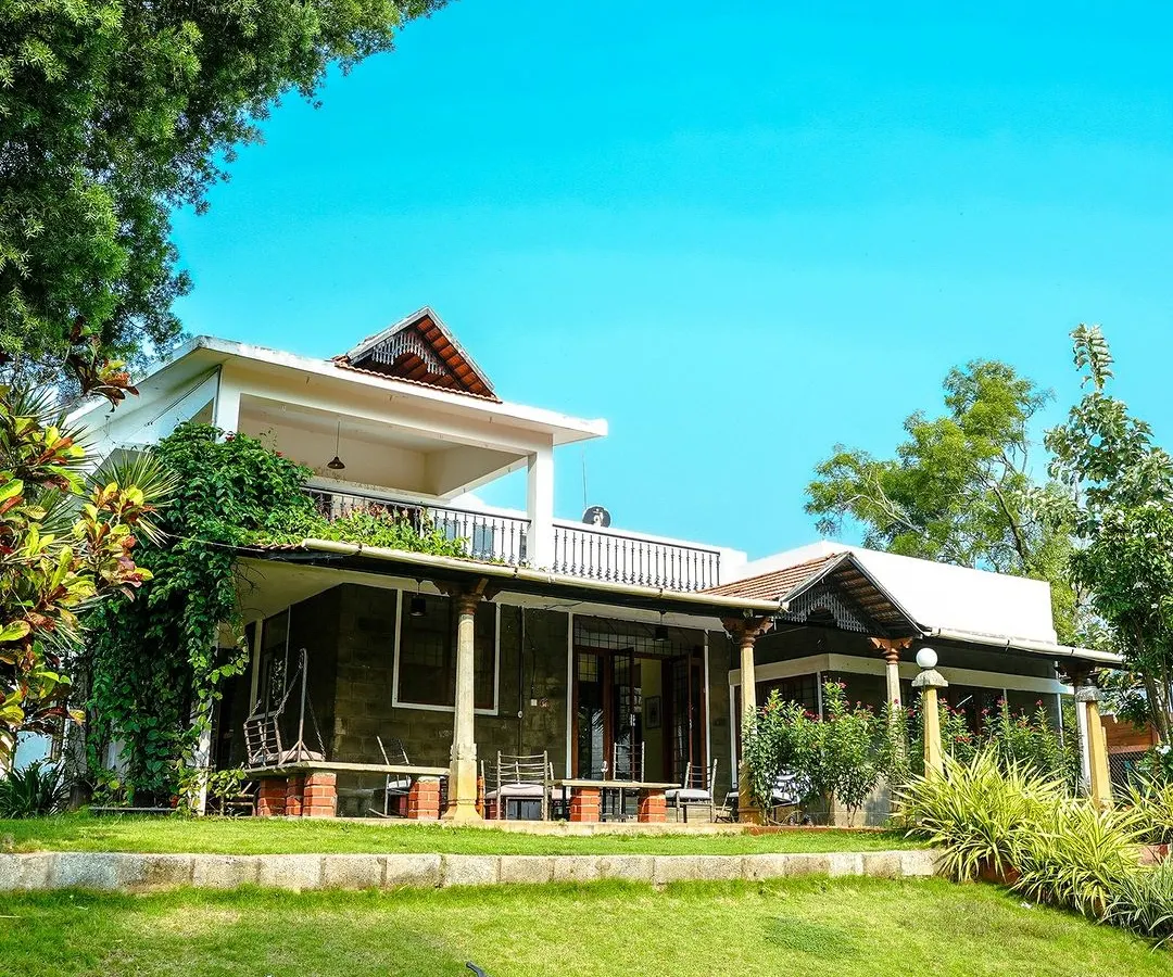 Welcome to your escape from the city. This is our main villa, surrounded by lush lawns and nature, where you can relax and feel at home from the moment you arrive.