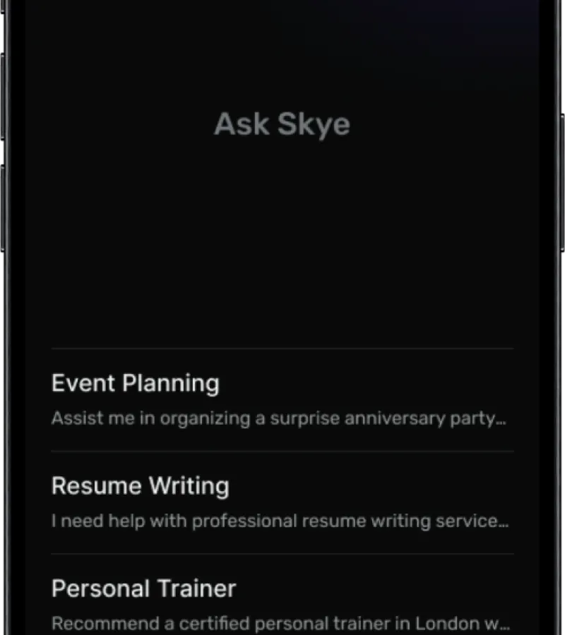 designing the core chat interface. the goal was to make it simple for users to start a conversation and find what they need without any clutter.