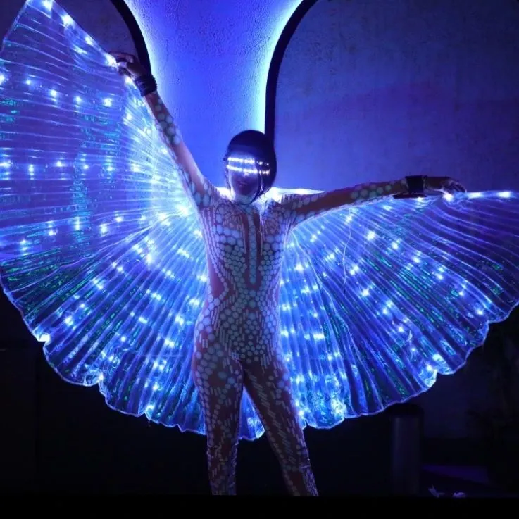 Spreading my wings at a show for Boho. These LED butterfly wings create a stunning visual, perfect for indoor events, club nights, and themed parties where you want a touch of magic.