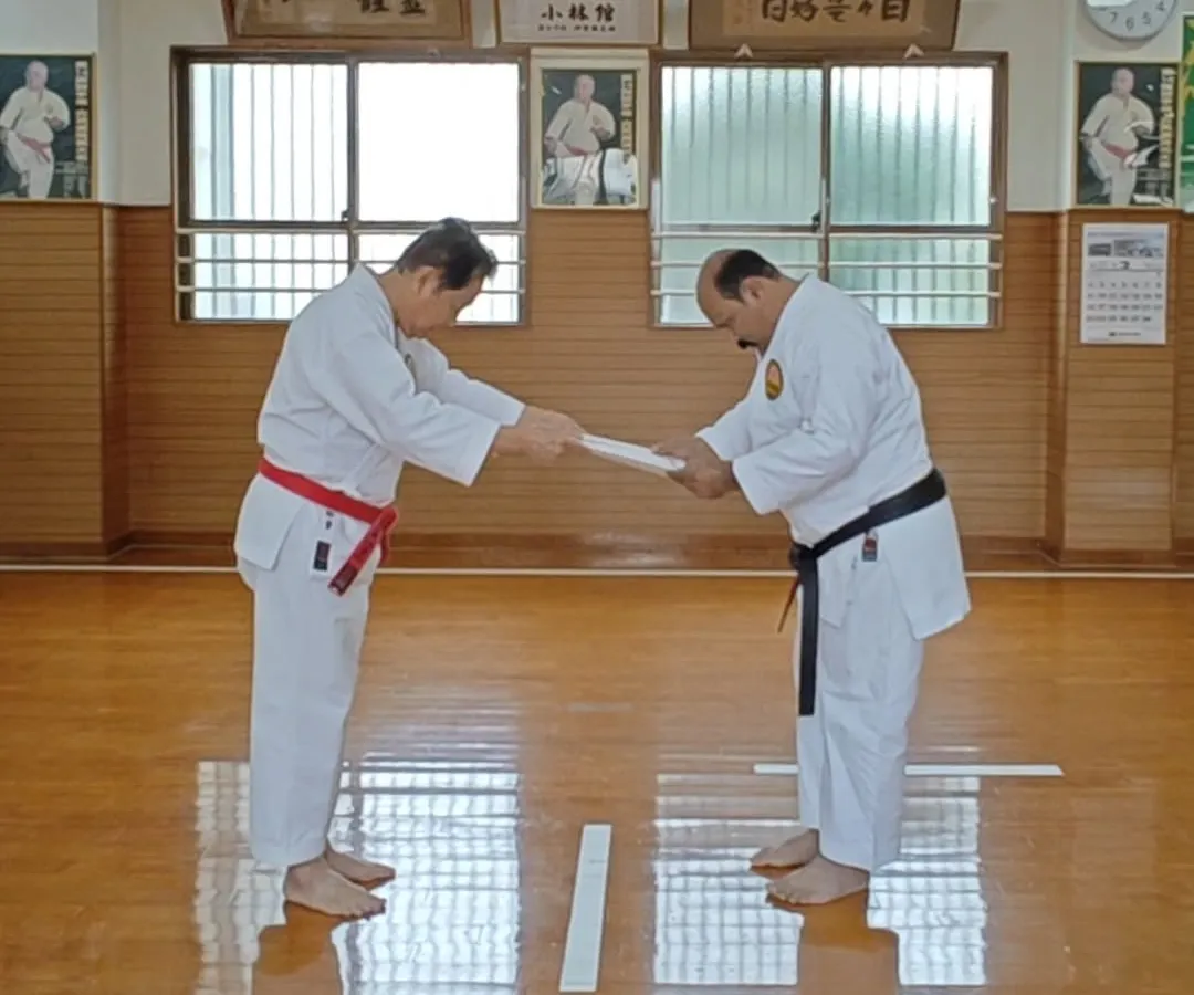 The authenticity of our teaching comes directly from Okinawa, the birthplace of karate. It was a moment of great honor to receive my Kyoshi Nanadan (7th Dan) rank from my teacher, Hanshi Minoru Nakazato, at the Shorin-ryu Shorinkan Honbu Dojo in Japan. This connection ensures that every student here learns the true art.