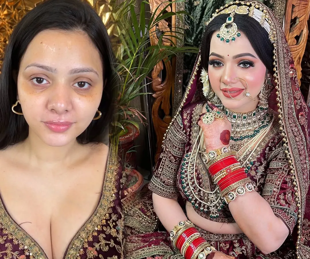 This is the power of makeup. A complete transformation showing how the right techniques can enhance natural beauty and create a stunning bridal look. This is the level of skill you will learn to achieve.