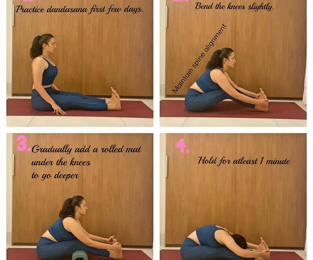 If you think you're "not flexible enough" for yoga, my classes are for you. Here I break down the Seated Forward Fold (Paschimottanasana) into four manageable steps, using props to help you find a comfortable and effective stretch without straining your back.