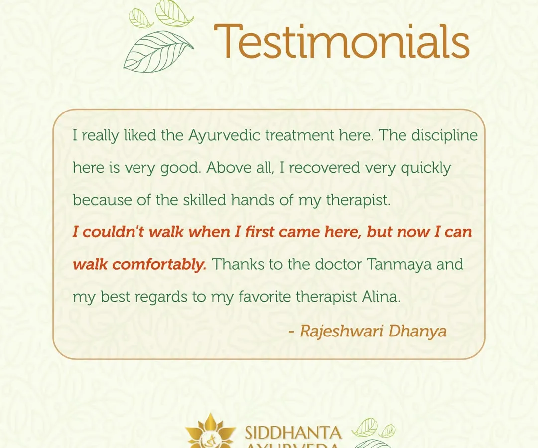 This is why I do what I do. For a patient to go from being unable to walk to walking comfortably is a testament to the power of disciplined, authentic Ayurvedic treatment. Your recovery is my greatest reward.