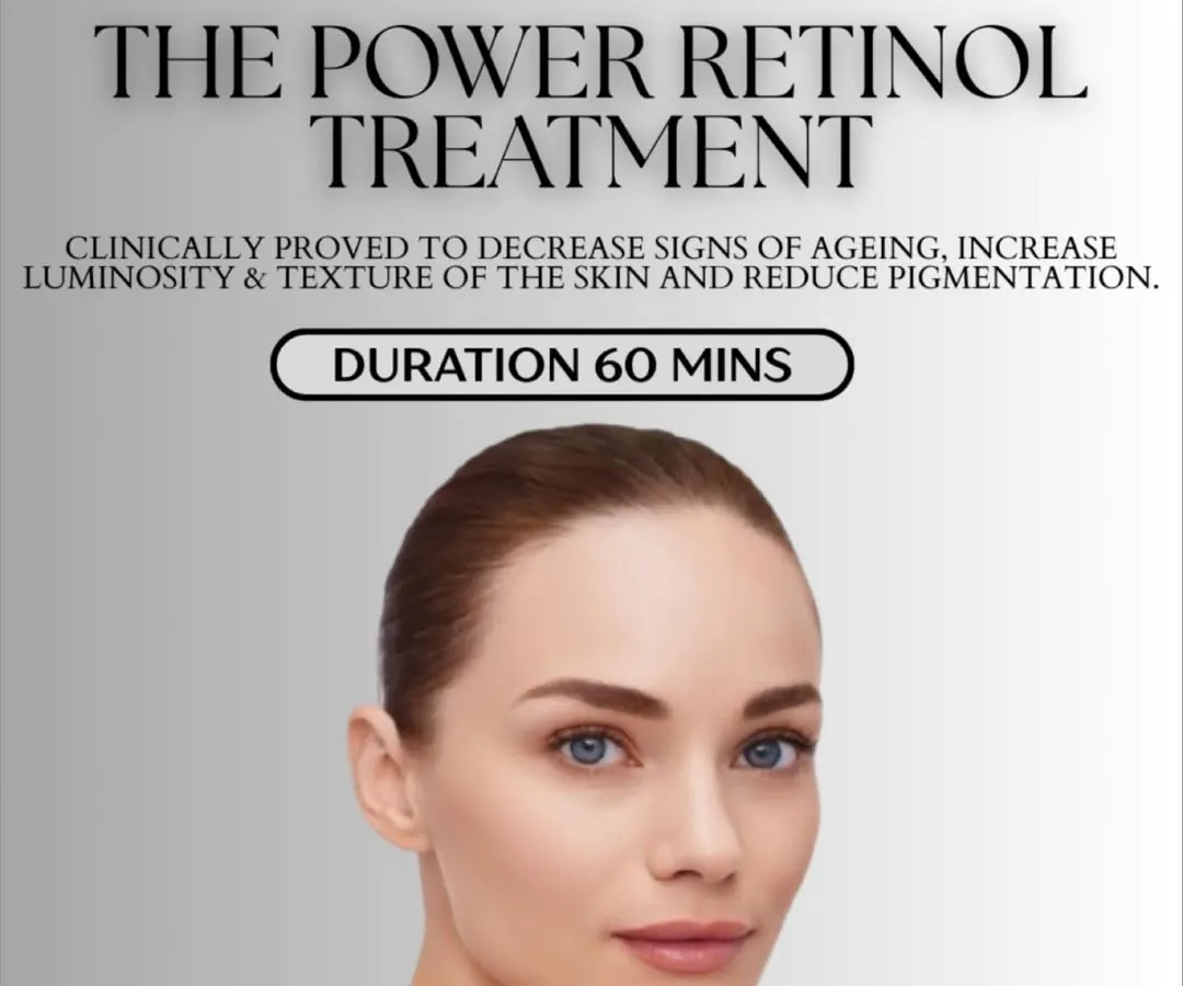 For clients concerned with signs of ageing, I offer The Power Retinol Treatment from Skeyndor. This 60-minute facial is clinically formulated to reduce fine lines, improve skin texture, and correct pigmentation for a more luminous, youthful complexion.