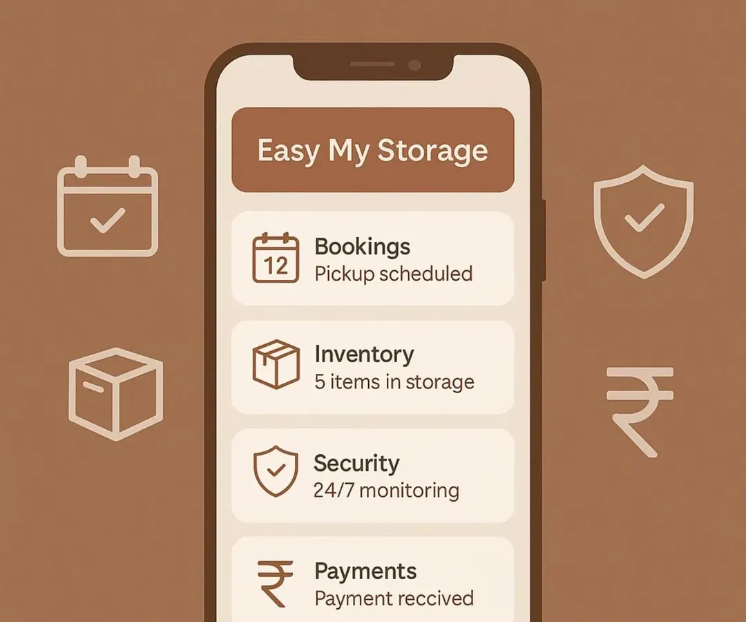 We've gone fully tech-enabled to make your storage experience seamless. Our mobile app puts control at your fingertips, allowing you to schedule pickups, track your inventory, monitor security, and handle payments with a simple tap.