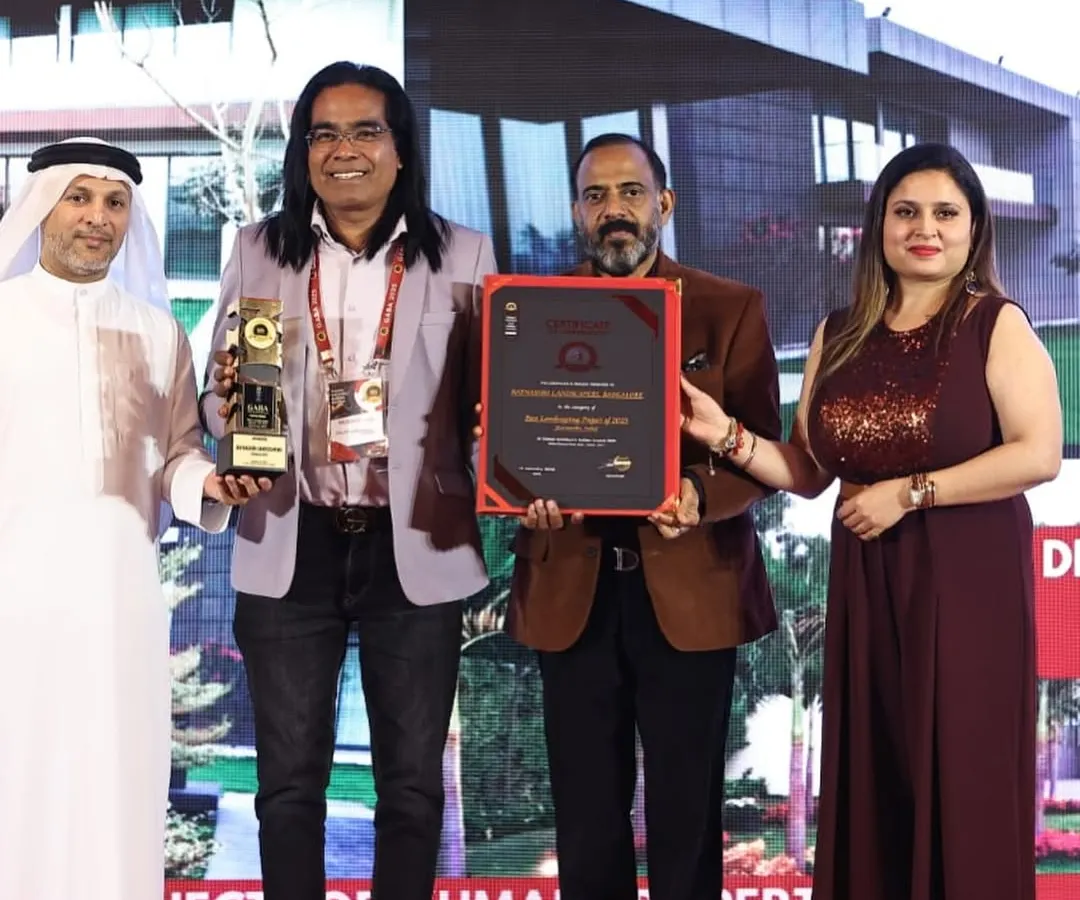 It was a moment of immense pride for my company, Ratnashri Landscapers, to be recognized in Dubai with the Global Architect and Builder Award for Best Landscaping Project of the Year. This award is a blessing and a testament to our commitment to creating world-class landscapes.