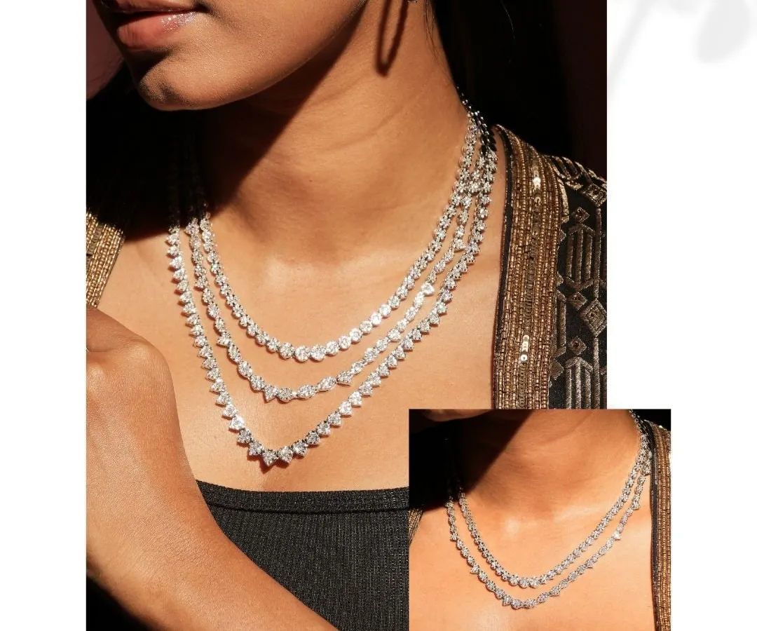 I believe jewellery should adapt to your life. This versatile diamond necklace demonstrates how a single piece can be layered for a grand look or detached for simpler, elegant wear, ensuring it is cherished for all occasions.