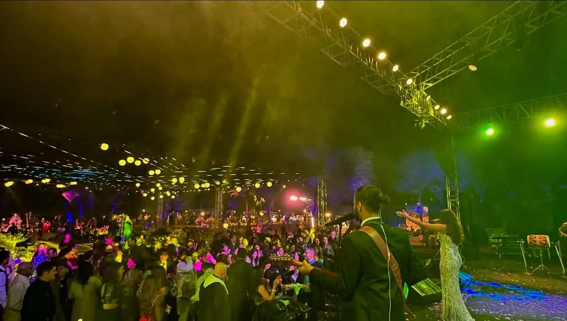 From our view on stage, this is the best sight in the world. A packed dance floor, amazing lights, and hundreds of people having the time of their lives at a wedding reception. We make sure no one stays in their seat for long.