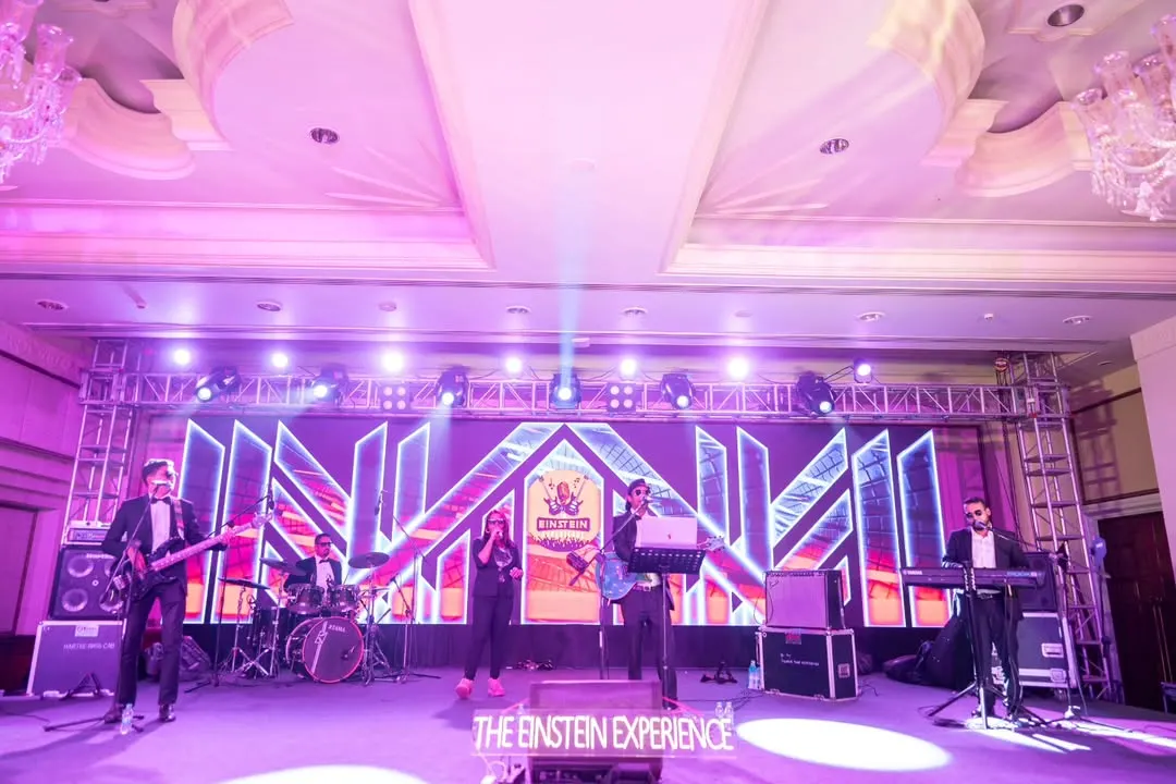 Performing for the healthcare heroes at Apollo Hospitals at The Leela Palace, Bangalore. A professional setup, a grand stage, and a high-energy performance are our promises for every corporate show.