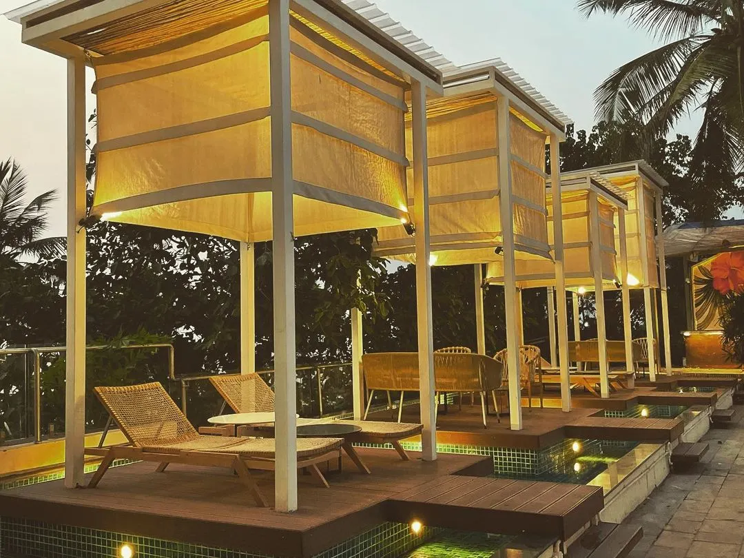 At the Mirage resort in Goa, I wanted the outdoor cabanas to feel like gentle, floating beacons of light. The canopy lighting provides a warm, relaxing glow, creating an intimate and serene atmosphere for guests to unwind by the water.