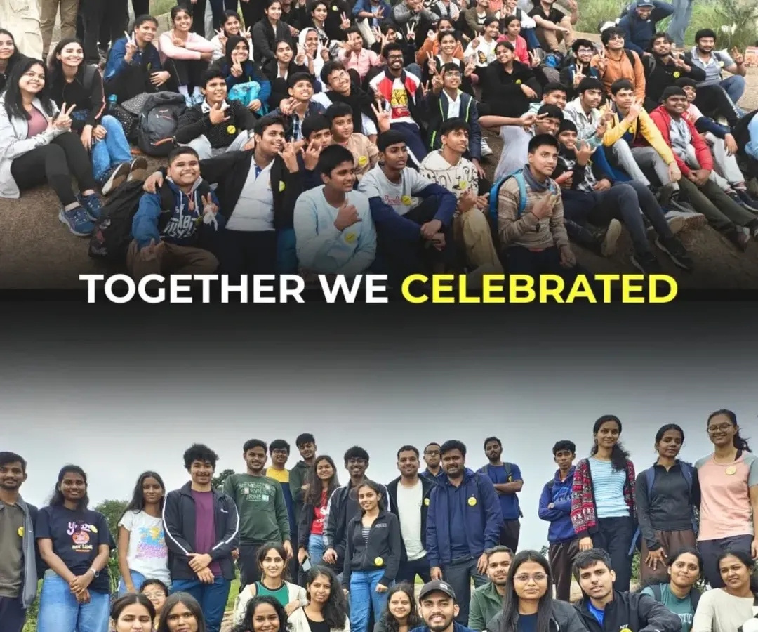 This is what we mean by the Tripbae family. A huge group of happy trekkers celebrating together after a successful climb. It's all about shared moments and creating memories.